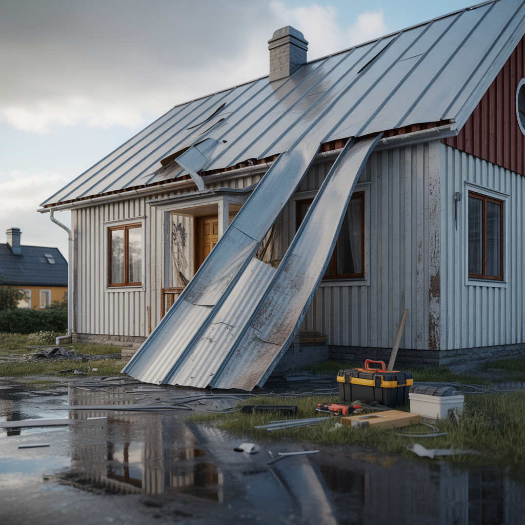 7.Laga eller byta plat efter stormens skador