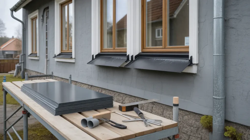 tillverkning och montering av f nsterbleck p flerbostadshus i h gerstens sen h gersten